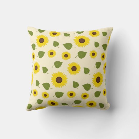 Coussin Monogramme de script de feuille verte jaune tourne (Verso)