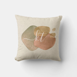 Coussin Monogramme de script Formes Abstraites Modernes