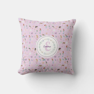 Coussin Monogramme de sirènes lunaires