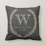 Coussin Monogramme de style tableau noir<br><div class="desc">Conception monogramme style tableau noir et ivoire par Shelby Allison.</div>