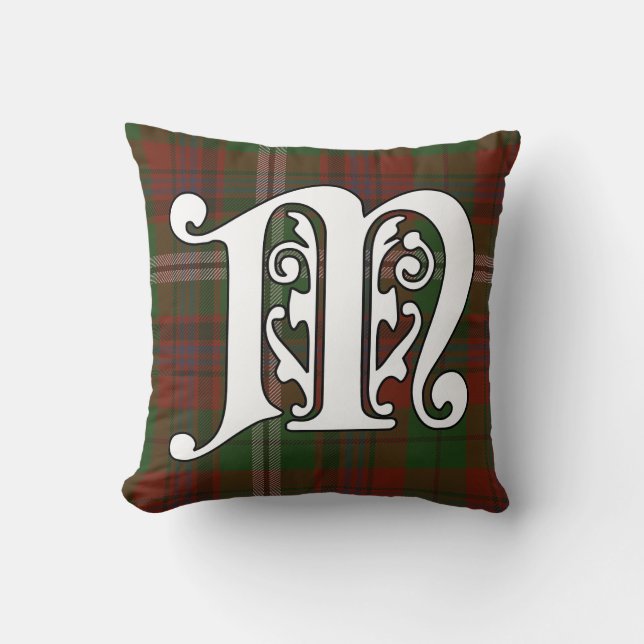 Coussin Monogramme de tartan de clan de Maguire (Recto)