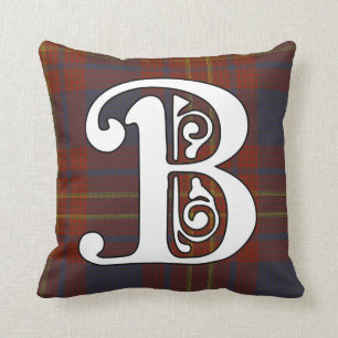 Coussin Monogramme de tartan de clan de maître d'hôtel