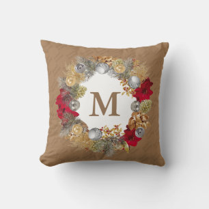 Coussin MONOGRAMME DE TERRE DE Noël Beige