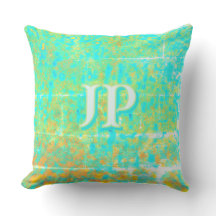 Monogramme de texture océanique turquoise clair en
