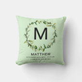 Coussin Monogramme de verdure Statistiques de naissance No (Recto)