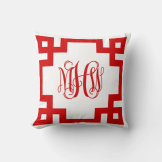 Coussin Monogramme de vigne rouge blanc do-it-yourself BG