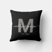 Coussin Monogramme du nom de couple nouvellement marié noi (Verso)