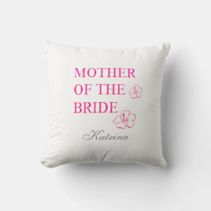 Coussin Monogramme du nom de la mère de la mariée Fleur tr