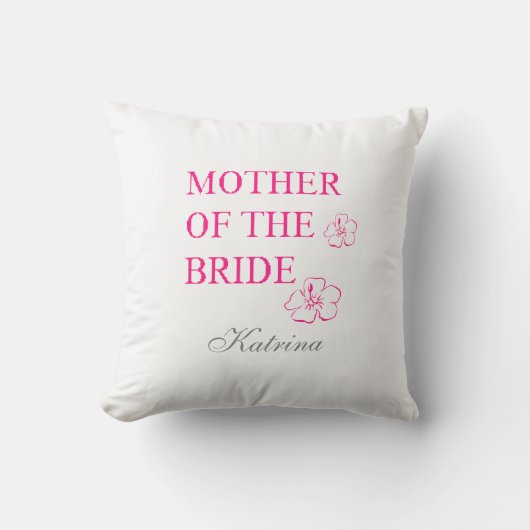 Coussin Monogramme du nom de la mère de la mariée Fleur tr (Recto)