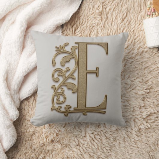 Coussin Monogramme E Famille Grey Clair, Mariage, Annivers (Couverture)