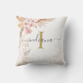 Coussin Monogramme écriture Herbe de la Pampa Terracotta (Verso)