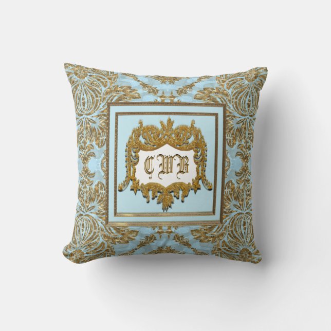 Coussin Monogramme élégant de Belmont (Recto)
