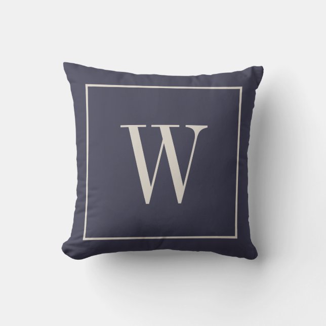 Coussin Monogramme élégant moderne de la famille initiale  (Recto)