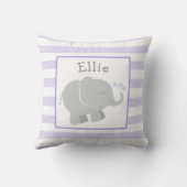 Coussin Monogramme éléphant moderne violet et gris (Verso)