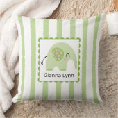 Coussin Monogramme éléphant vert bébé garçon fille (Couverture)