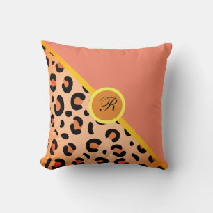 Coussin Monogramme Empreinte de léopard deux tons Golden C