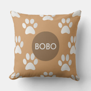Coussin Monogramme empreintes de patte adorables