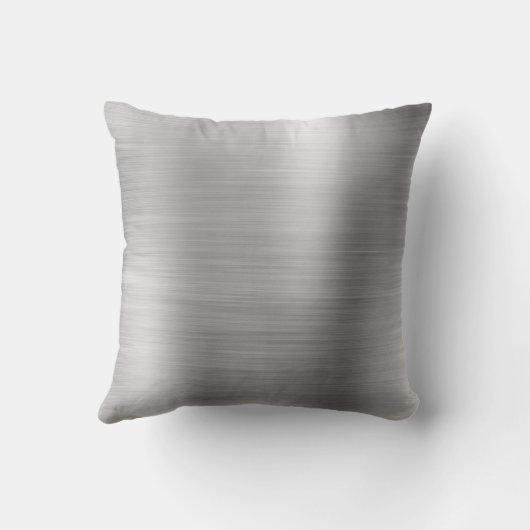 Coussin Monogramme en argent brossé de luxe Nom initial (Verso)