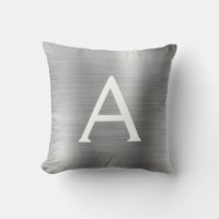Monogramme en argent brossé de luxe Nom initial