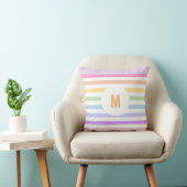 Coussin Monogramme en Blanc Cirque Pastel Arc-en-ciel rayu (Chaise)