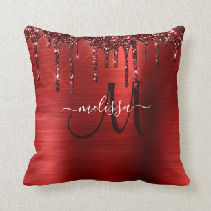 Coussin Monogramme en métal brosse à Parties scintillant