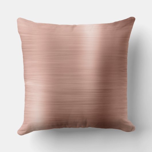 Coussin Monogramme en métal brossé rose or Nom et initiale (Verso)