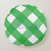Coussin Monogramme En vichy bleu et vert tendance  (Devant)