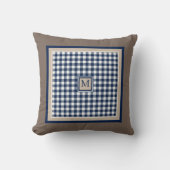 Coussin Monogramme En vichy nappe (Recto)