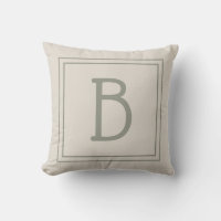 Monogramme encadré tendance Brun clair & Vert éter