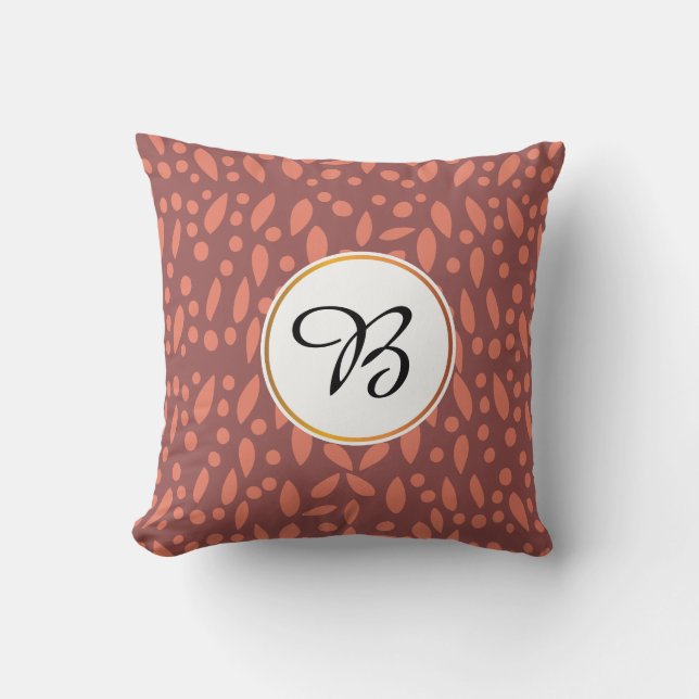 Coussin monogramme et feuille (Recto)