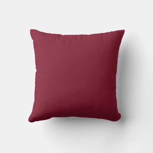 Coussin Monogramme et nom personnalisé Bourgogne rouge (Verso)