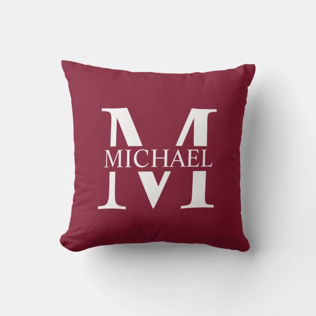 Coussin Monogramme et nom personnalisés (Recto)