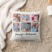 Coussin Monogramme État de naissance photo blanche (Couverture)