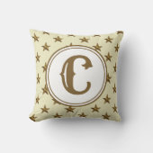 Coussin Monogramme étoile Cadeau de mariage western rustiq (Recto)