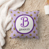 Coussin Monogramme étoile initiale de famille couleur nom (Couverture)