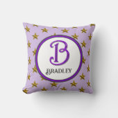Coussin Monogramme étoile initiale de famille couleur nom (Recto)