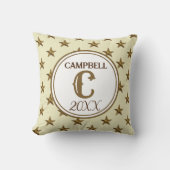 Coussin Monogramme étoile initiale décoration rustique de  (Recto)