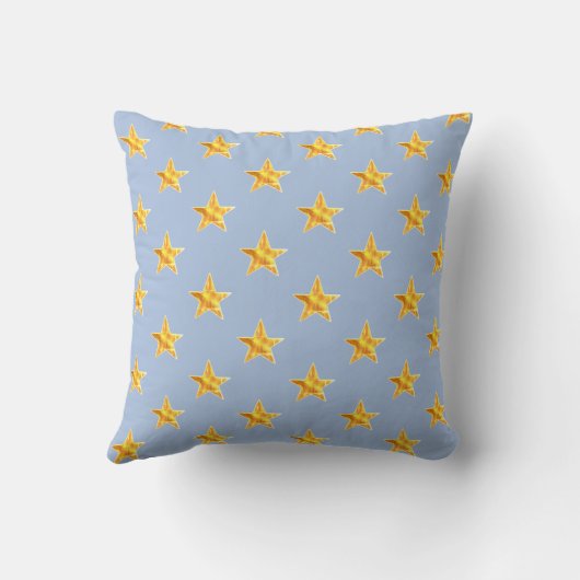 Coussin Monogramme étoile initiale jaune bleu simple moder (Verso)