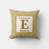Coussin Monogramme étoile initiale jaune or décoration int (Recto)