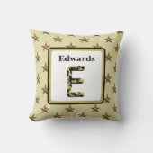 Coussin Monogramme étoilé or initiale décoration élégante (Recto)