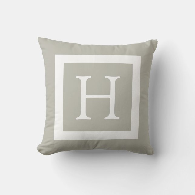 Coussin Monogramme fait sur commande blanc beige (Recto)