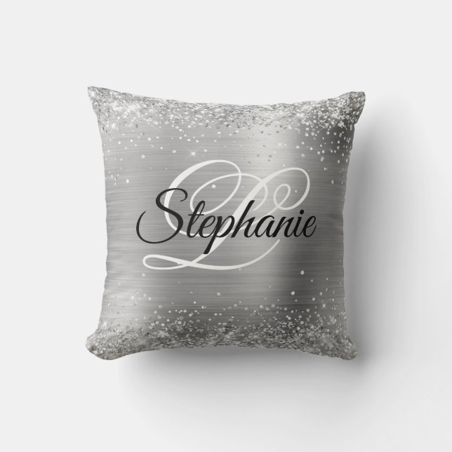 Coussin Monogramme fantaisie en argent (Recto)