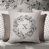 Coussin Monogramme feuille d'or lettre X