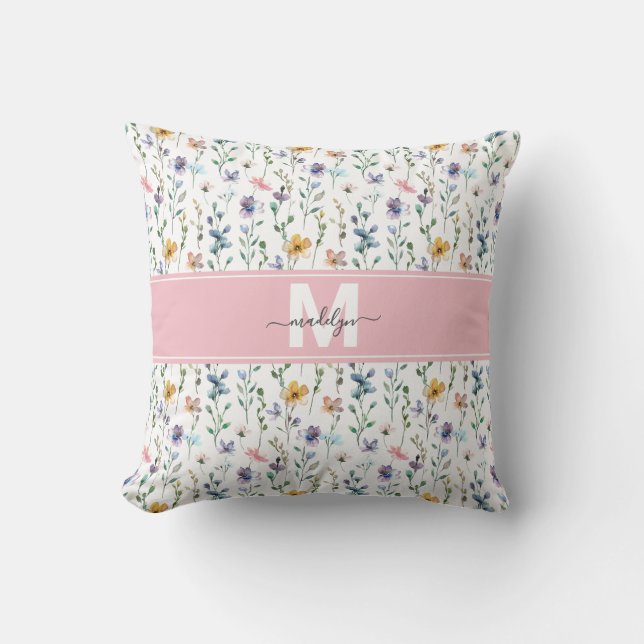 Coussin Monogramme Fleur Sauvage (Recto)