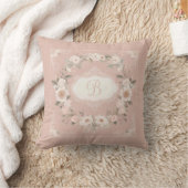 Coussin Monogramme floral Boho rose (Couverture)