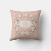 Coussin Monogramme floral Boho rose (Verso)