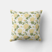 Coussin Monogramme Floral Hydrangea Jaune Élégant (Verso)