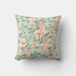 Coussin Monogramme floral moderne