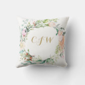 Coussin Monogramme Floral Naissance Bébé Statistiques Nurs (Verso)