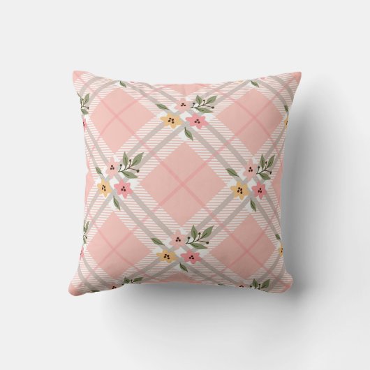 Coussin Monogramme floral rose (Verso)